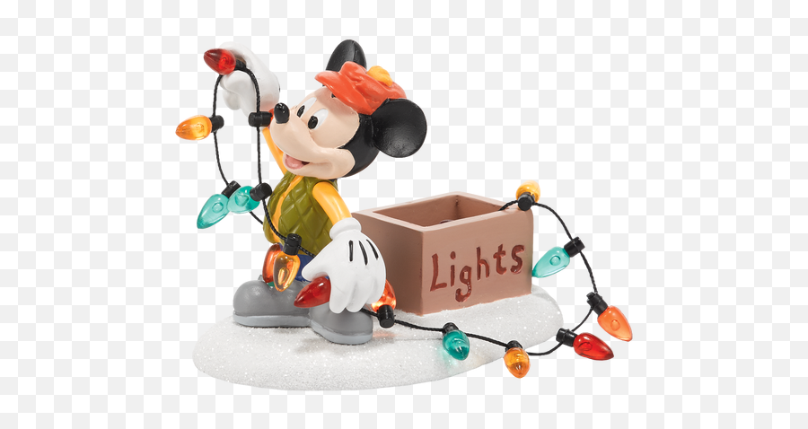 Disney Christmas Decorations Mickey Mouse - Department 56 Disney Village Mickey Lights Up Christmas Accessory Png,Mickey Mouse Icon Ornament