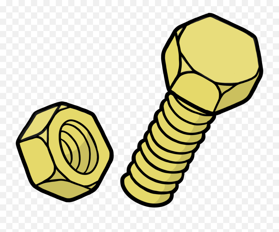 Yellow Nut And Bolt Clipart - Full Size Clipart 3109366 Clip Art Bolts And Nuts Png,Nut Bolt Icon