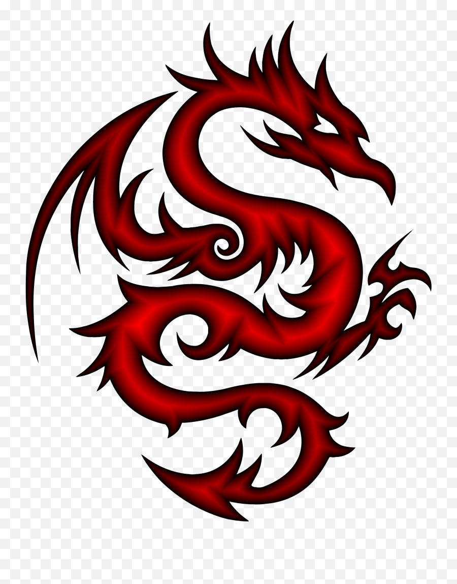 This Free Icons Png Design Of Crimson Tribal Dragon - Red Tribal Dragon Tattoo Design,Tribal Wolf Icon