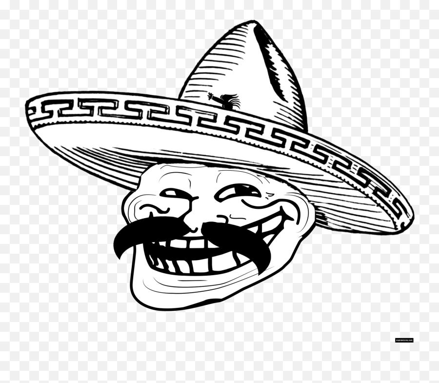 Mexican Troll Face Png - Troll Face Transparent Background,Cat Face Transparent Background