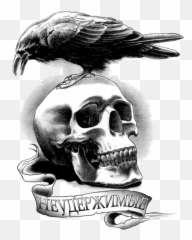 Download Tattoo Barney Artist Youtube - Crow On Skull png