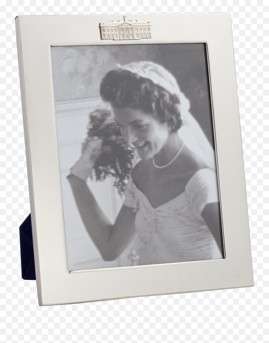 Large Pewter Frame With White House Applique - Jackie Kennedy White Gloves Png,Elegant Frame Png