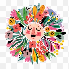 Tattly Floral Lion Tattoo - Helen Dardik png