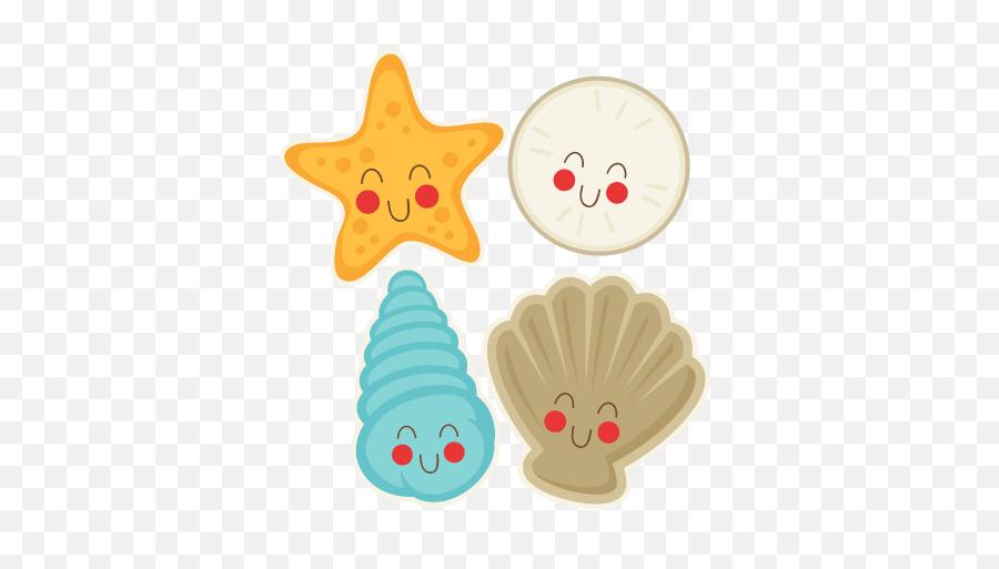 Cute Seasells Svg Cut File Free Cuts Summer Svgs Beach - Cute Seashells Cartoon Png,Seashells Png