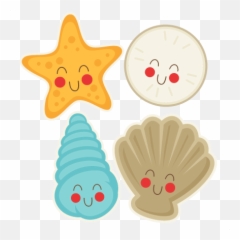 Cute Seasells Svg Cut File Free Cuts Summer Svgs Beach - Cute Seashells Cartoon Png,Seashells Png