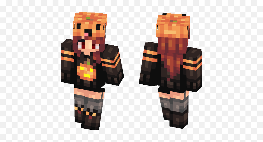 Download Cute Pumpkin Girl Lostgirldream Minecraft Skin - Mikasa Minecraft Skin Png,Cute Pumpkin Png
