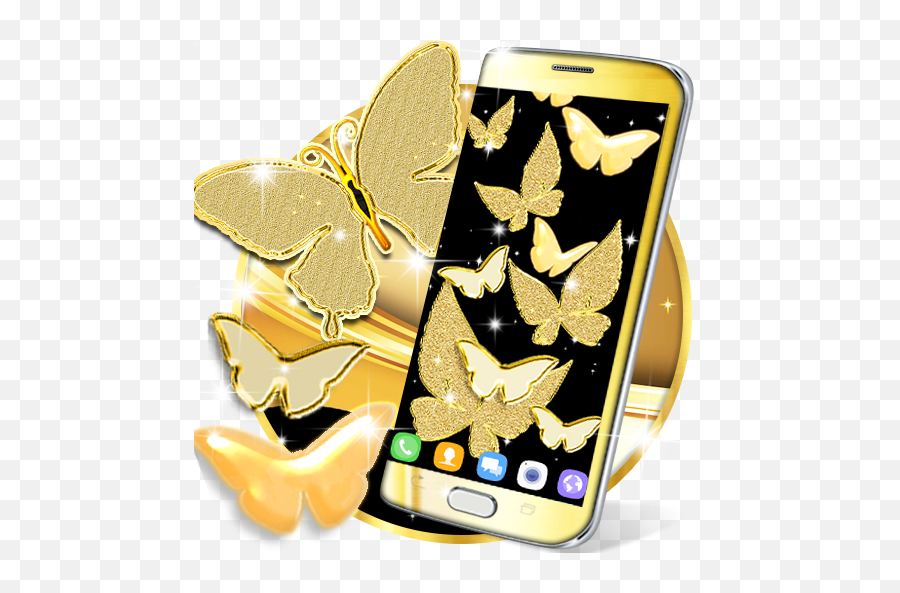 Gold Butterfly Live Wallpaper - Apps On Google Play Gold Butterfly Live Wallpaper Png,Gold Butterfly Png