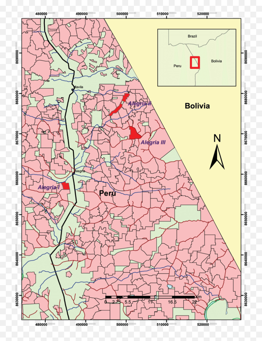 Location Of Study Sites Alegria I Ii Iii - Atlas Png,Madre Png