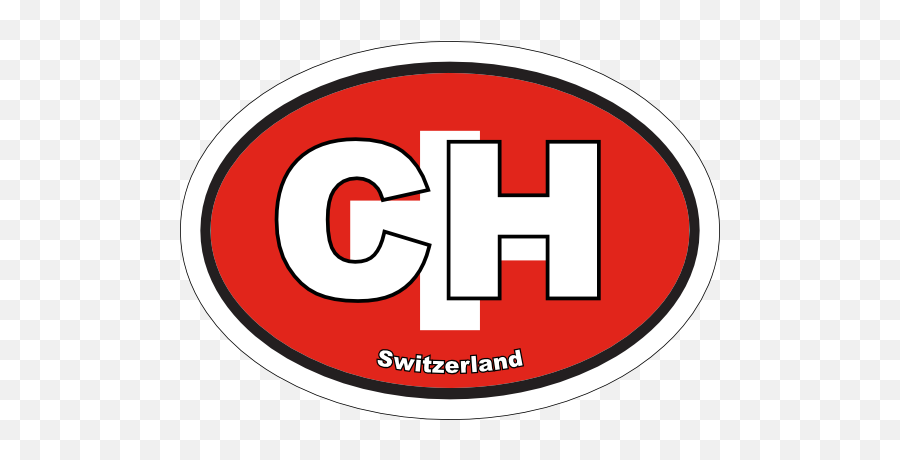 Switzerland Ch Flag Oval Sticker - Dot Png,Switzerland Flag Png