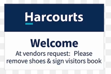 Harcourts - Welcome Sign580 x 400mm Real Estate Signs Horizontal png