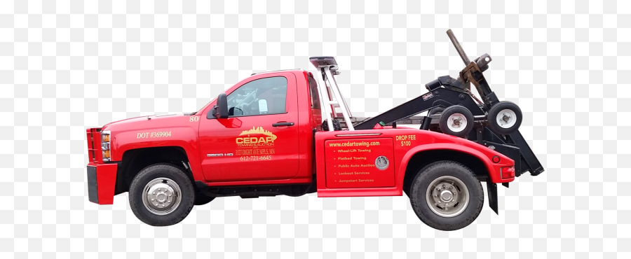 Cedar Auction Inc Minneapolis Minnesota - Tow Truck Side Png,Towing Png