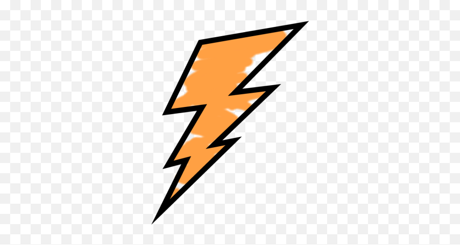 Orange Painted Lightning Bolt - Blue Lightning Bolt Png,Lightning Bolt Logo
