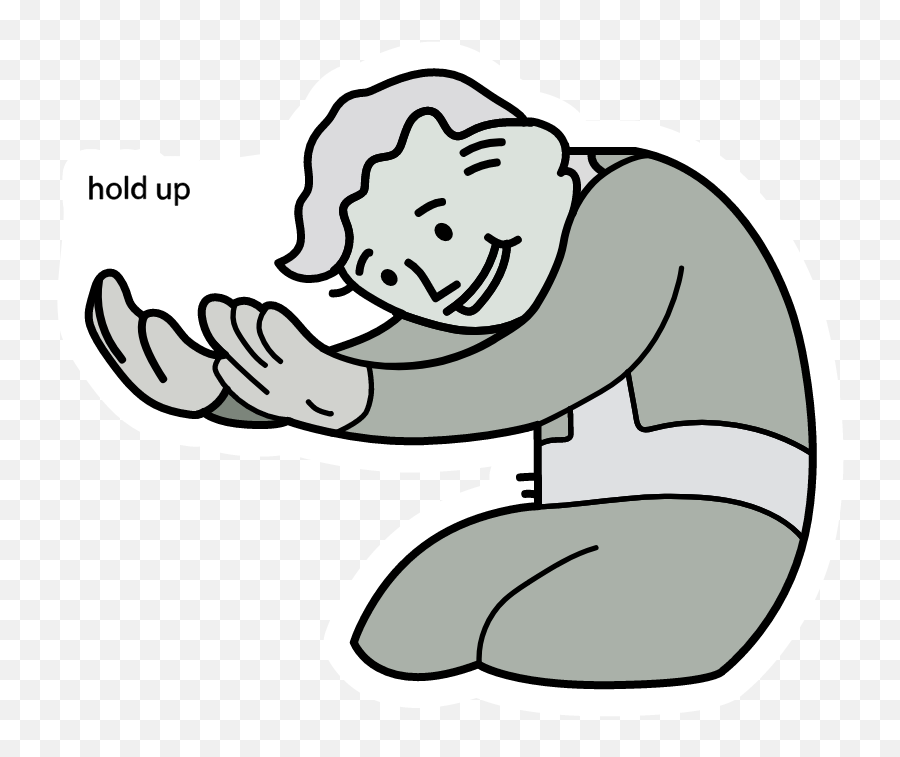 Vault Boy Hold Up Meme Stickers Funny Phone - Hold Up Sticker Png,Fallout Icon Pack