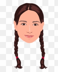 Hair Girl Cliparts - Braided Png With Braids Cartoon