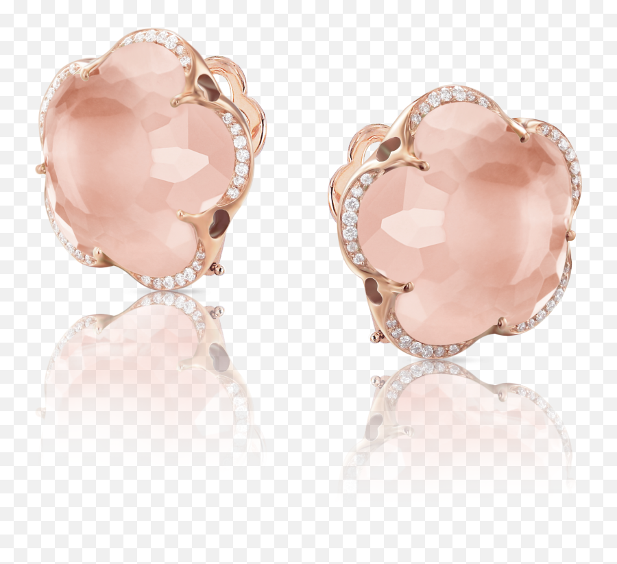Bon Ton Stud Earrings 18k Gold Quartz U0026 Diamonds - Earring Png,Icon Studs