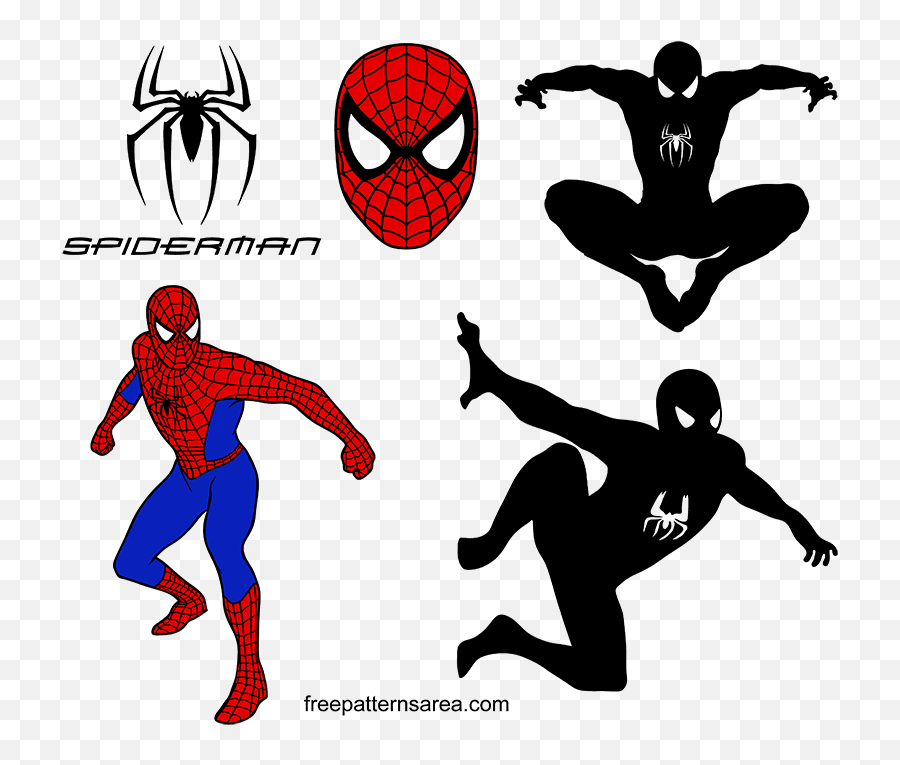 Spider - Man Logo Symbol And Silhouette Vectors Freepatternsarea Spider Man Logo Silhouette Png,Superhero Silhouette Png