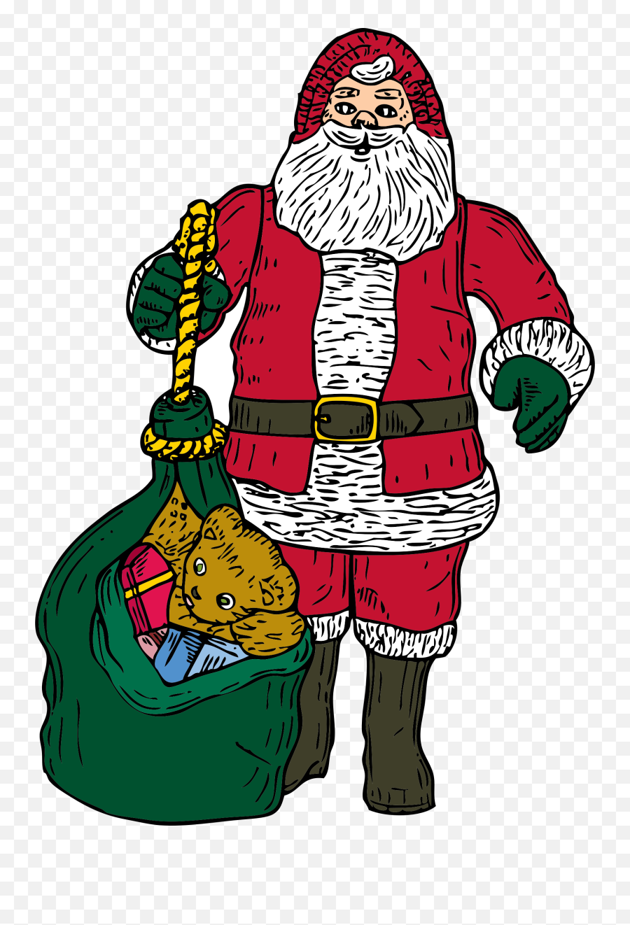 Christmas Present Sack Animated - Santa With Bag Png,Sack Png
