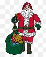 Christmas Present Sack Animated - Santa With Bag Png,Sack Png