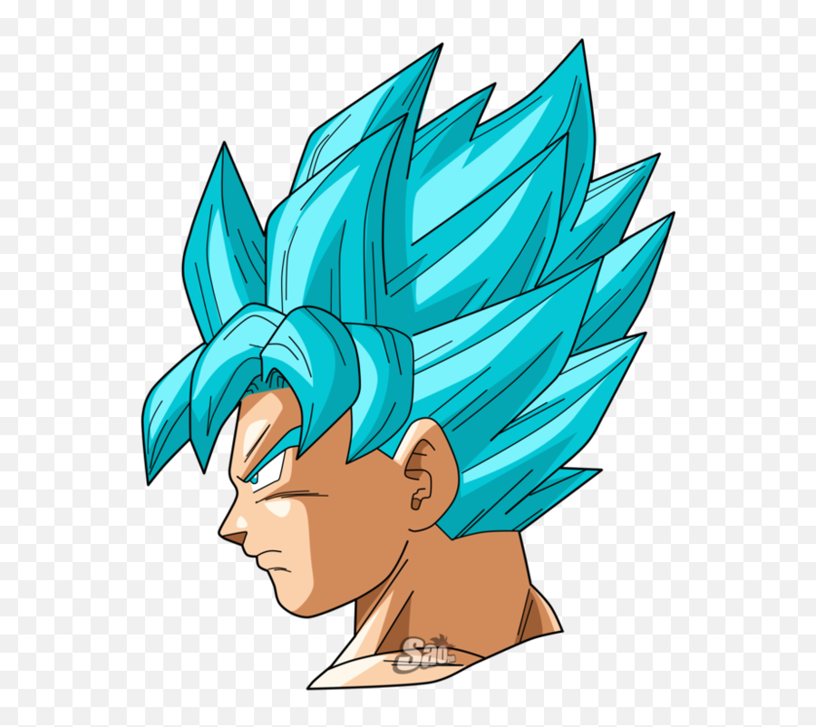 Goku Face Png 8 Image - Blue Goku Head Png,Goku Face Png