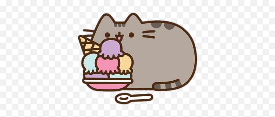 Pusheen Eating Ice Cream Transparent - Pusheen Cat Png,Pusheen Transparent