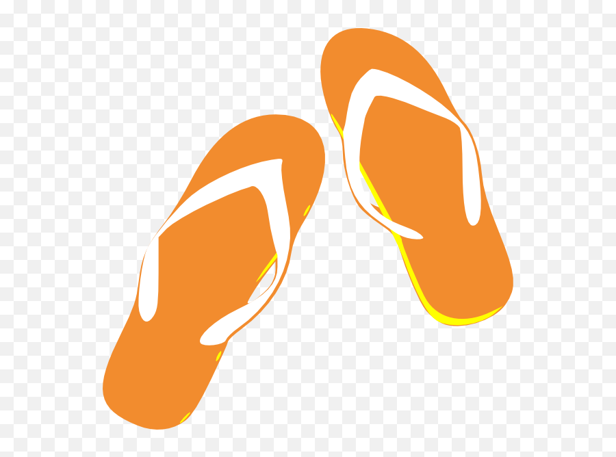 Orange Flip Flops Clip Art - Vector Clip Art Flip Flop Cartoonss Png,Flip Flop Png