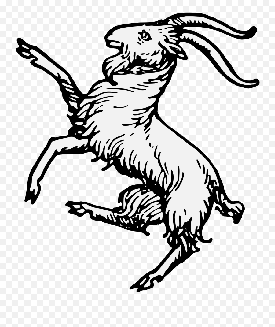 Goat - Traceable Heraldic Art Goat Rampant Png,Goat Head Png
