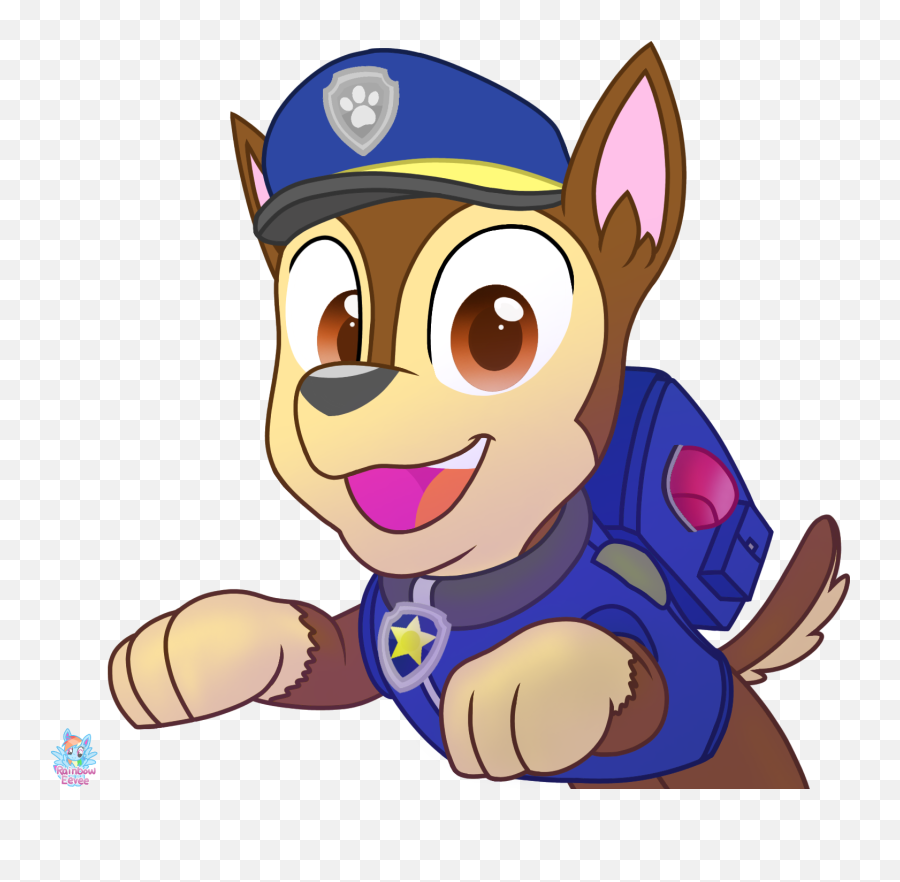 Excited Chase Paw Patrol By Rainboweeveede - Paw Patrol Chase Rainbow Png,Paw Patrol Chase Png