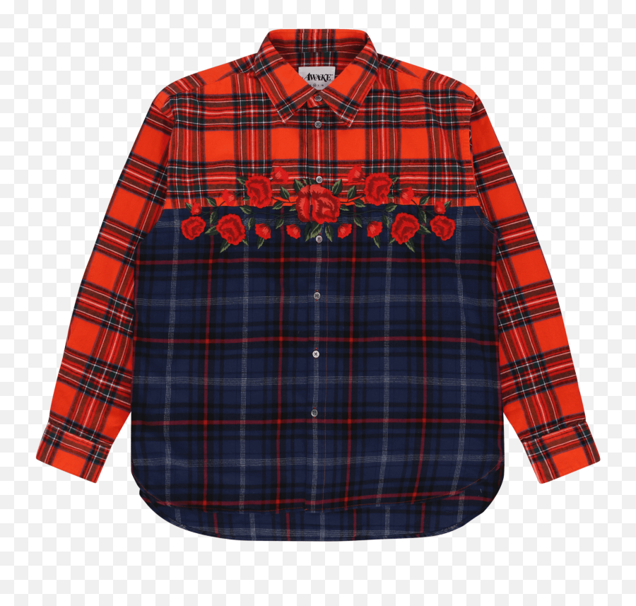 Embroidered Rose Flannel Shirt - Shirt Png,Checkered Pattern Png