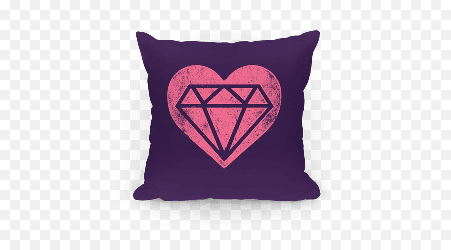 Diamond Heart Pillows Lookhuman - Transparent Diamond Sticker Png,Diamond Heart Png