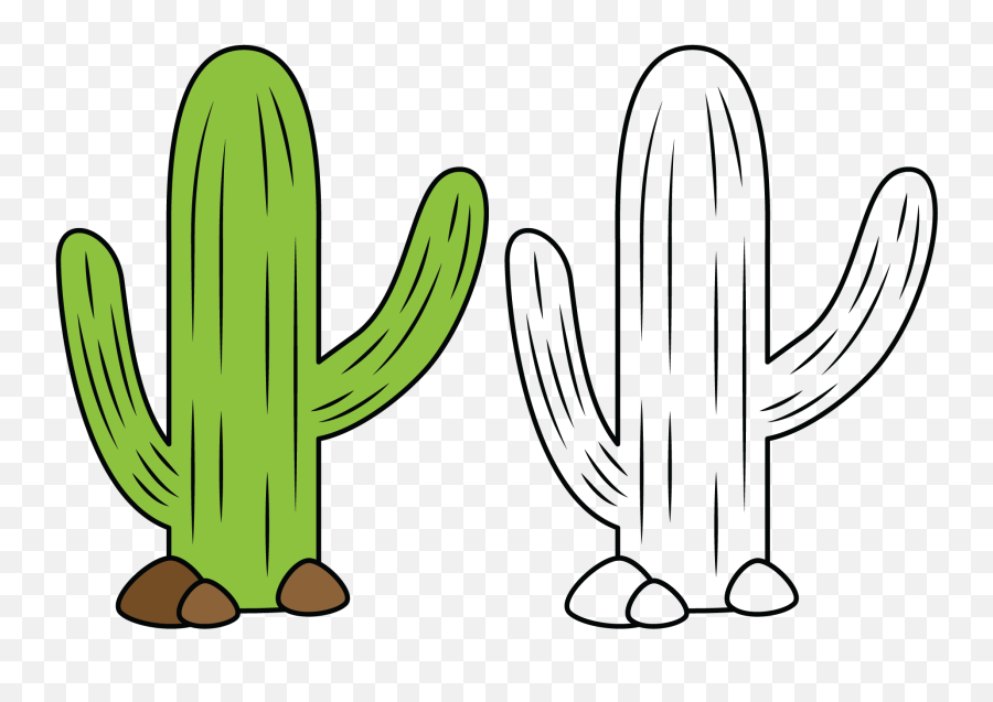 Coloring Cactus For Kids - Lovely Png,Cactus Transparent Background