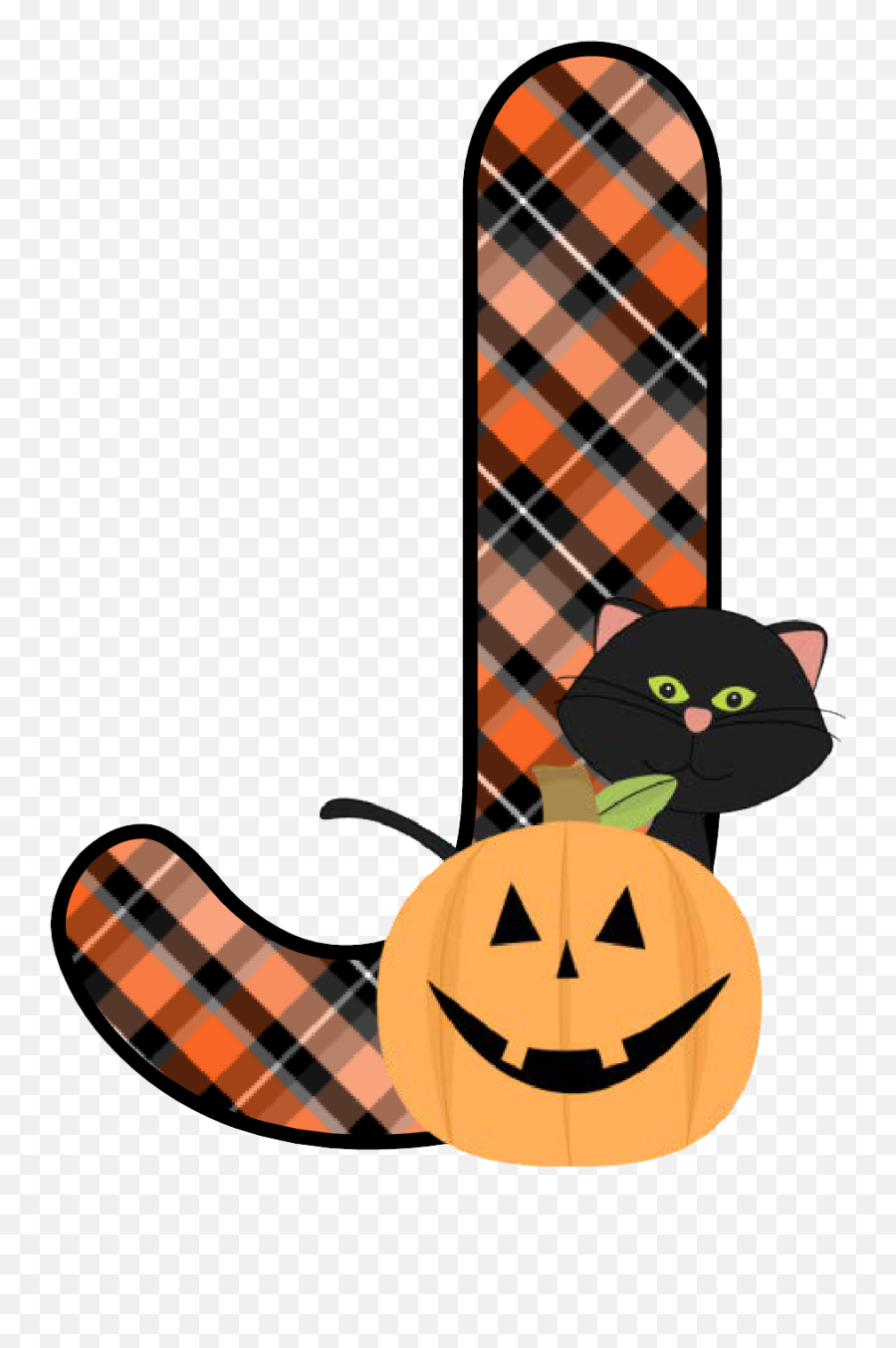 Plaid Halloween J - Letter Of Alphabet Halloween Theme Halloween Clipart Transparent Background Png,J Png