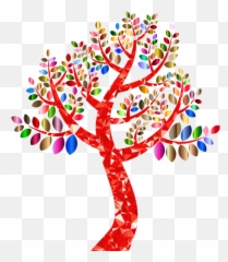 Pastel Chromatic Colored Leaf Tree - Colorful Clip Art Free png