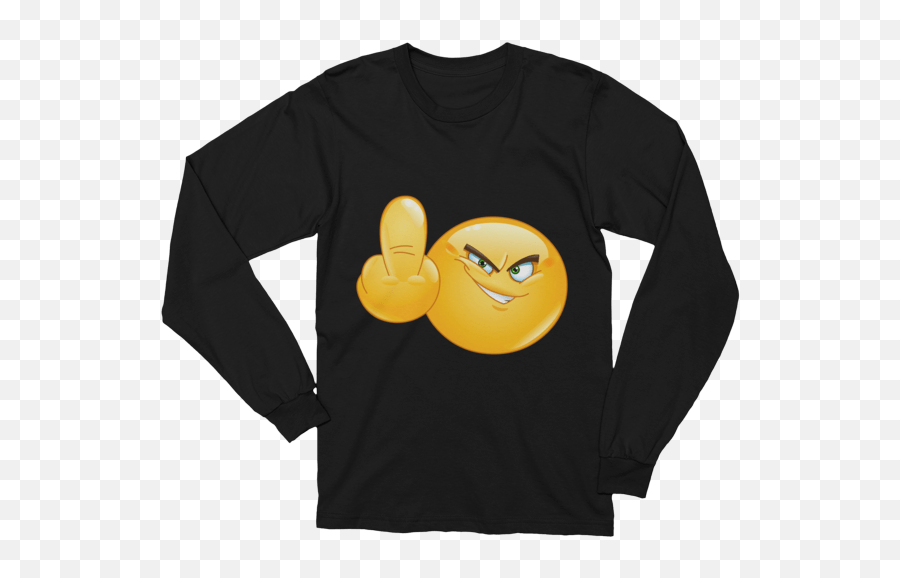 Unisex Middle Finger Emoji Long Sleeve T - Shirt Christmas Messages Funny T Shirts Png,Finger Emoji Png
