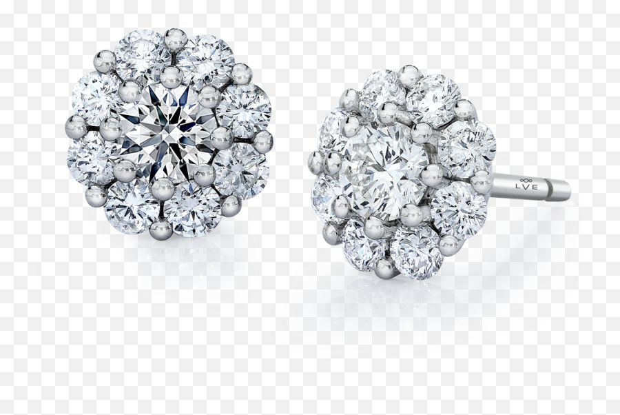 Download Cluster Stud Diamond Earrings Png Image With No - Pink Sapphire Engagement Rings,Diamond Earring Png