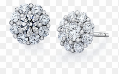 Download Cluster Stud Diamond Earrings Png Image With No - Pink Sapphire Engagement Rings,Diamond Earring Png