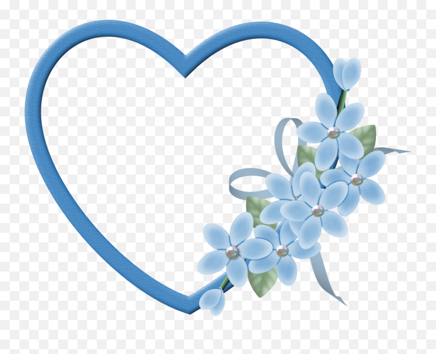 Blue Love Frame - Blue Heart Frame Png,Love Frame Png