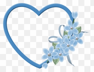 Blue Love Frame - Heart Png
