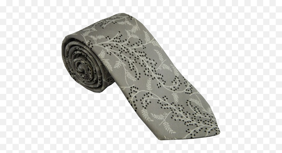 Vision Silver With Black Floral Polyester Necktie - Menu0027s Leather Png,Necktie Png