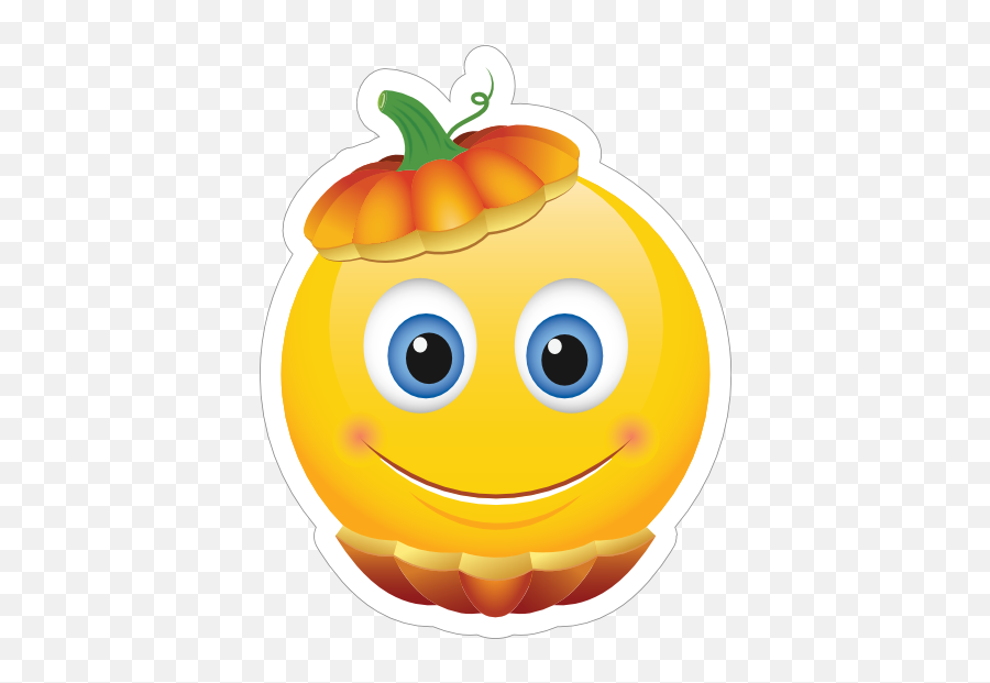 Cute Pumpkin Head Emoji Sticker - Pumpkin Head Cute Png,Pumpkin Emoji Transparent