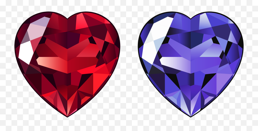 Diamond Gemstone Heart Clip Art - Transparent Diamond Hearts Diamond Heart Transparent Background Png,Gemstone Png