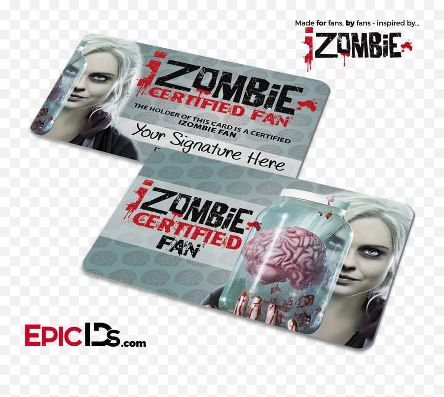 Izombie Certified Fan Id Cards Standard Or Personalized Png Spongebob Folder Icon