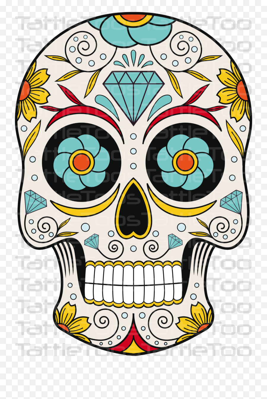 Mexican Skull Tattoos Skulls - Art Print Catrina Png,Mexican Skull Png