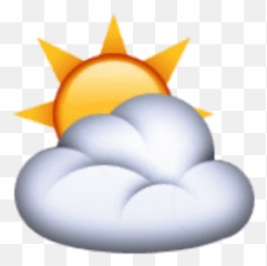 Download Ios Emoji Sun Behind Cloud Png Free Images - Transparent Background