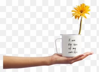 Png Girl Holding Mug With Flower