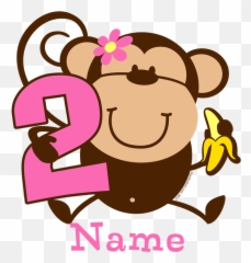 Monkey Girl Png - Little Monkey Is One,Birthday Girl Png