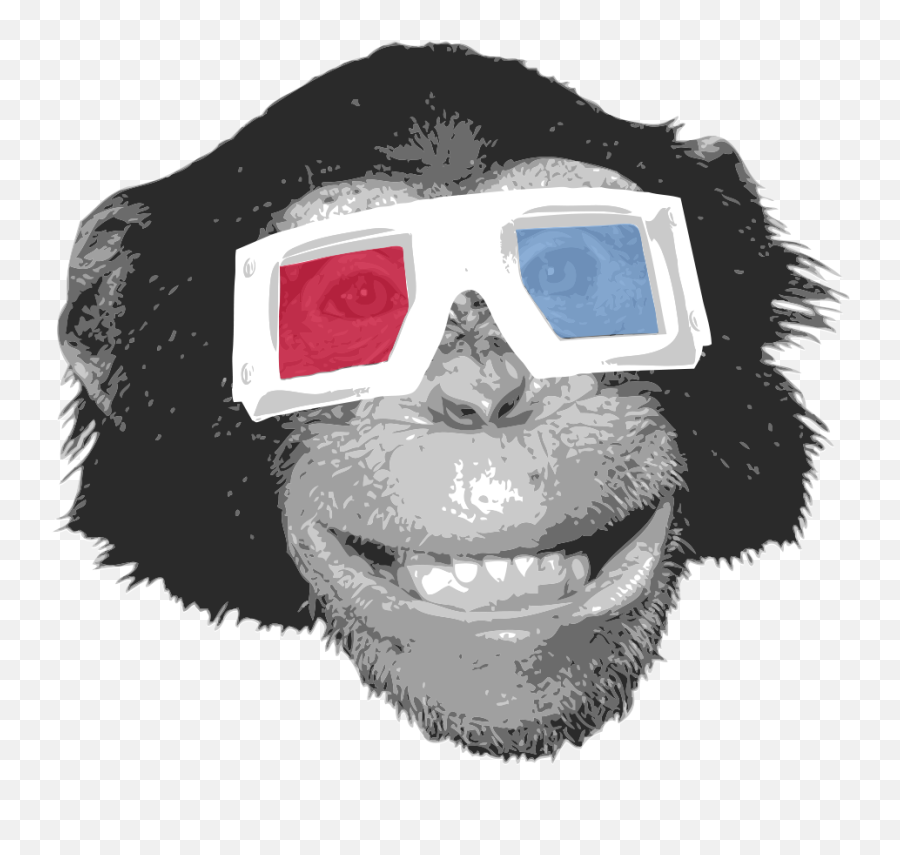 Download Eye Monkey Chimpanzee Gorilla Orangutan Glasses - Gorilla With Glasses Png,Gorilla Cartoon Png