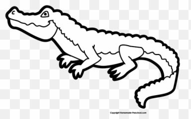 Aligator Tail Png Transparent Library - Black And White Crocodile,Aligator Png
