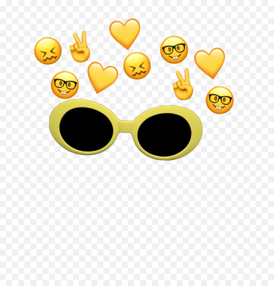 Clout Goggles Sunglasses Emoji Tikt - Clout Goggles And Hearts Filter Png,Clout Goggles Transparent