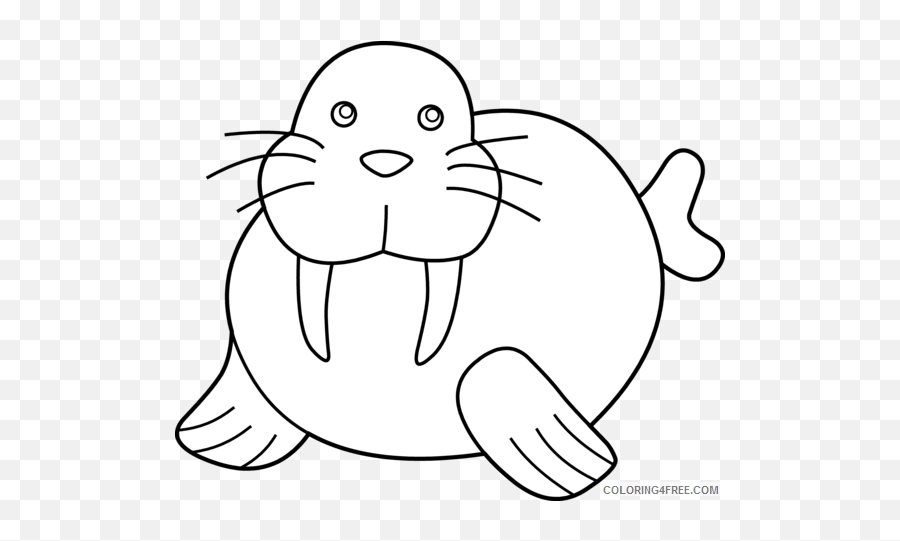 Walrus Coloring Pages 96mudx Png Printable - Walrus Clipart Black And White,Walrus Png