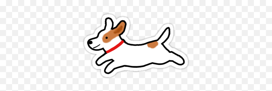 Cute Jack Russell Terrier Running Dogu0027 Sticker By Jenn - Jack Russell Cute Drawing Easy Png,Dog Running Png